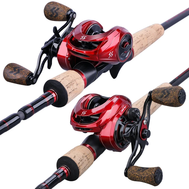 Sougayilang Fishing Rod Combo 2.1M 4 Sections 2-6LBs Fishing Pole and 6.3:1  Gear Ratio EVA Handle Baitcasting Reel Fishing Pesca - AliExpress