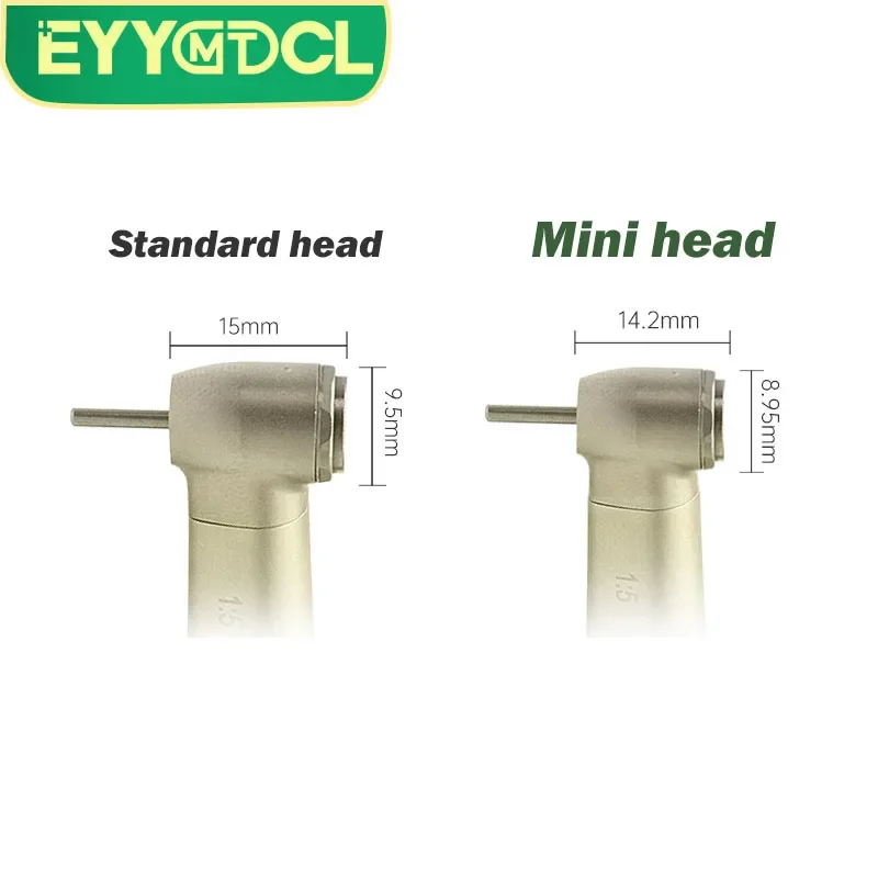 

Стоматологический волоконно-оптический низкоскоростной наконечник, увеличивающий скорость, Передаточное отношение 1:5, мини головка, против угла вращения, скорость вращения 200000 об/мин