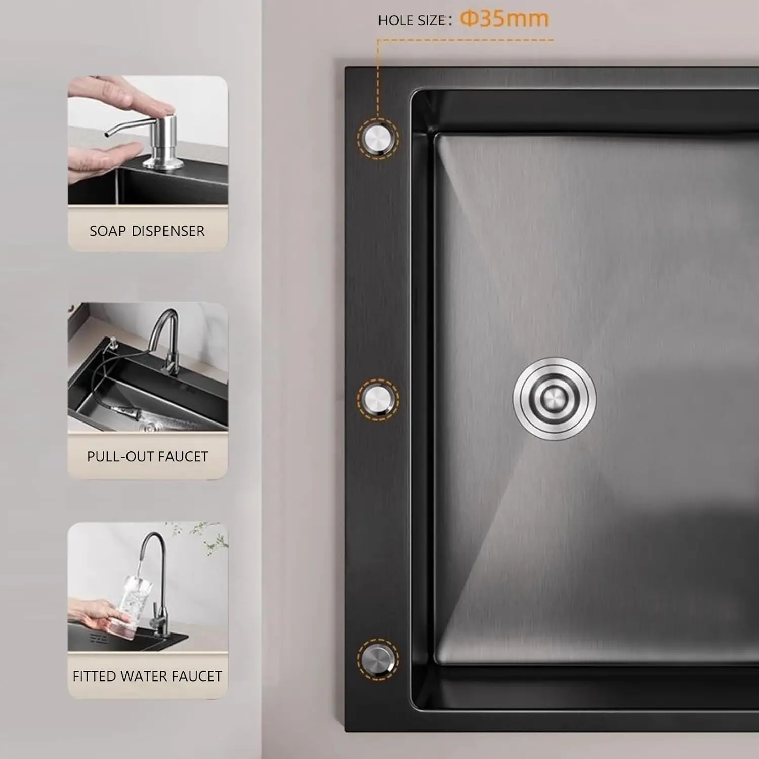 31.5" Top-Mount Stainless Steel Sink 5