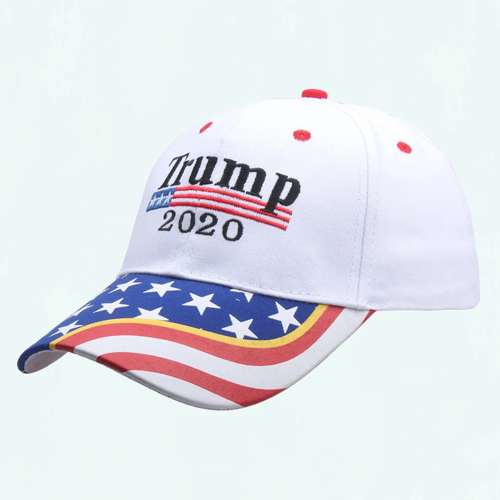 

Trump 2020 Baseball Fashion American Flag Baseball Presidential Election Headdress (White)