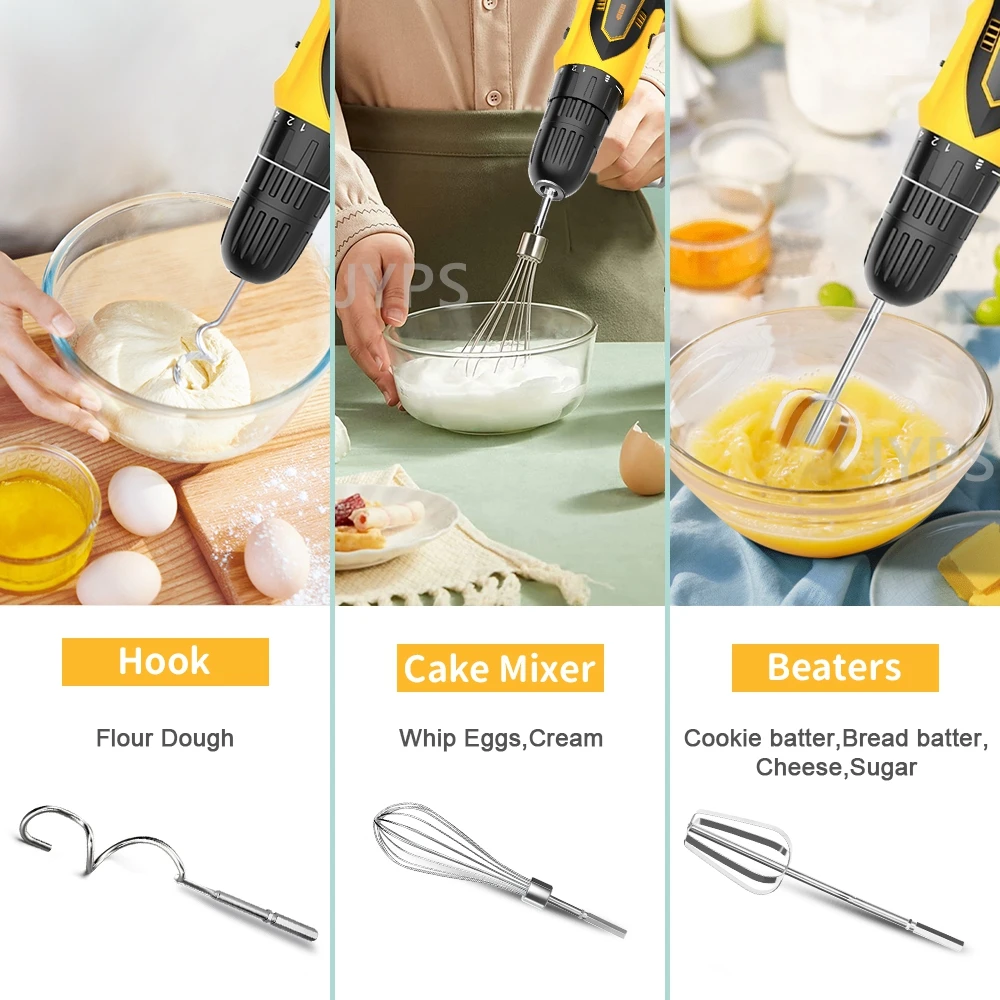1/3pcs Stainless Steel Hand Mixer Electric Egg Beater Cream