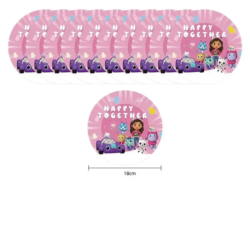 thumbnail image 1 of Suministros para la fiesta del quinto cumpleaños de las niñas Casa de muñecas Gabby Globos de dibujos animados Plato de papel Decoración temática Bandera Banderín Baby Shower, 1 of 5