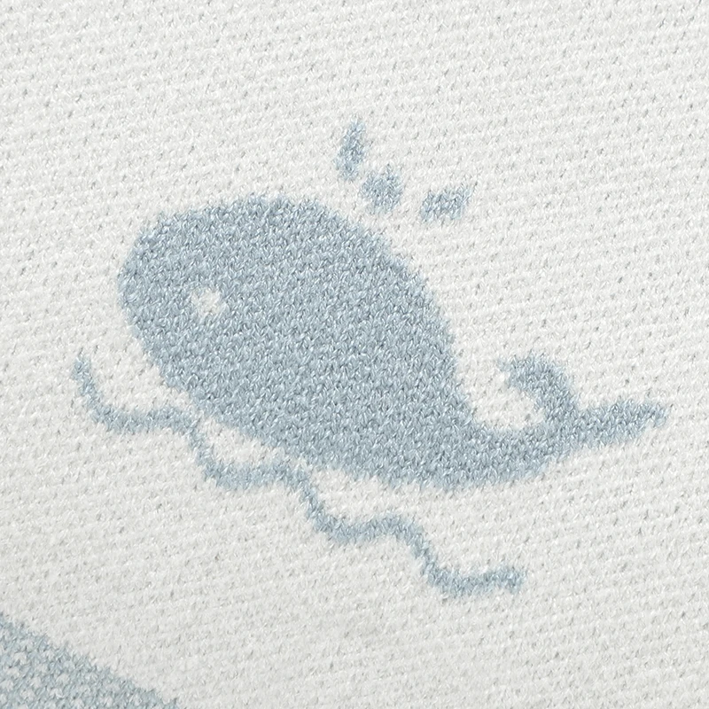 Coperta per neonato 90 * 70 cm lavorata a maglia per neonato ragazzo ragazza biancheria da letto trapunta moda simpatico cartone animato balena passeggino fasciatoio avvolgere super morbido - immagine 5