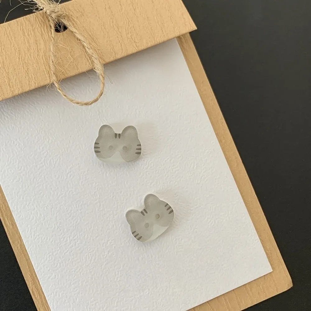 30개 회색 고양이 12mm 키티 버튼 귀여운 레진 캘리코 고양이 버튼 창의적이고 패셔너블한 진저 고양이 버튼 의류 코트용