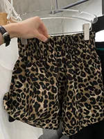 Oversized summer thin ins wide legs high waist slimming A-type pants casual pants leopard print women's shorts - Image 4