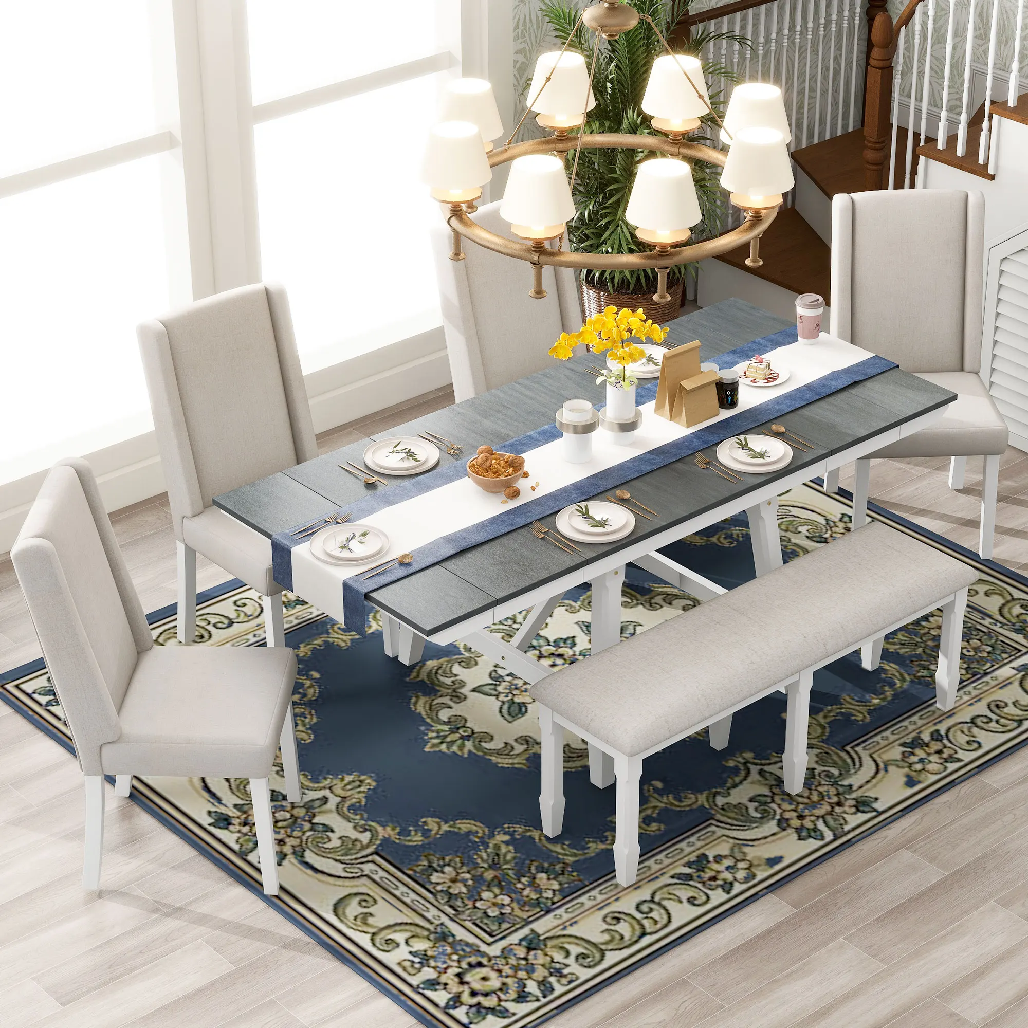 Extendable dining table 2 to 6 deals