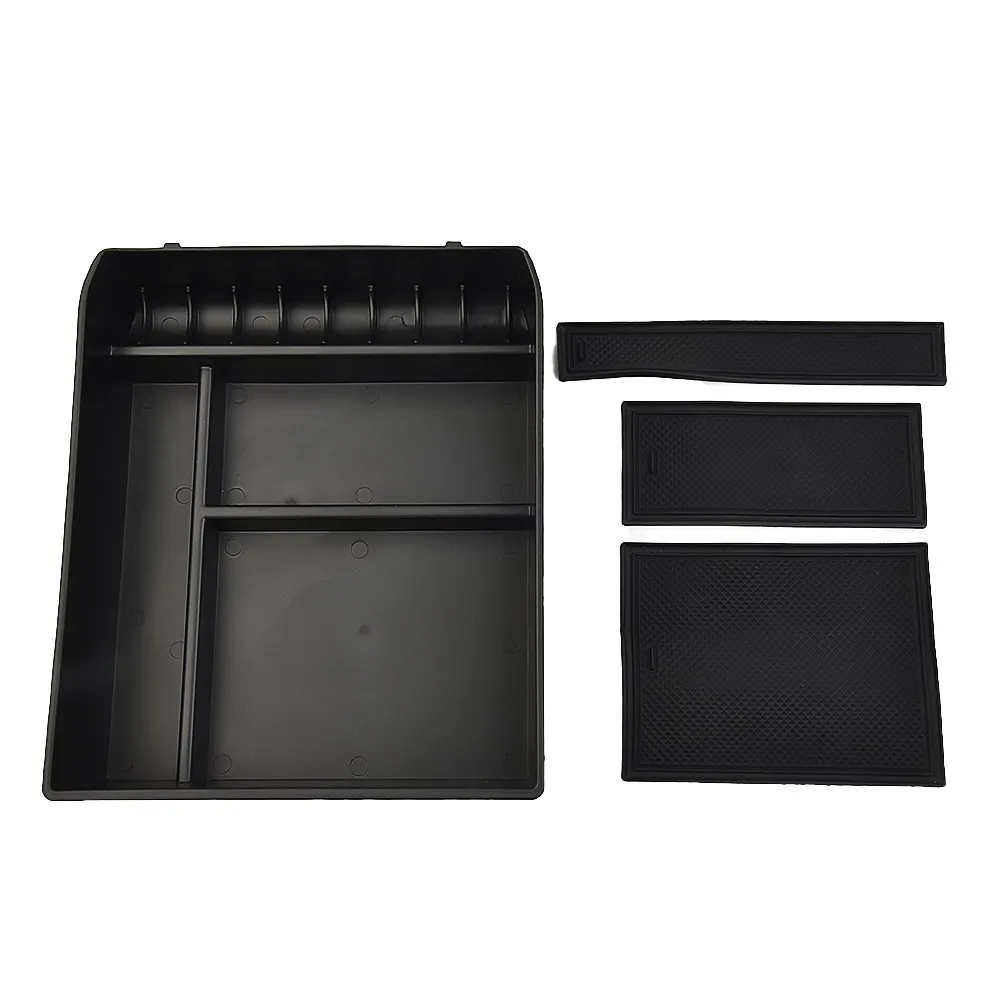 

1x Black ABS Car Central Armrest Console Storage Box For Toyota LAND-CRUISER-PRADO 120 FJ120 FJ150 150 2003-2019 Stowing Tidying