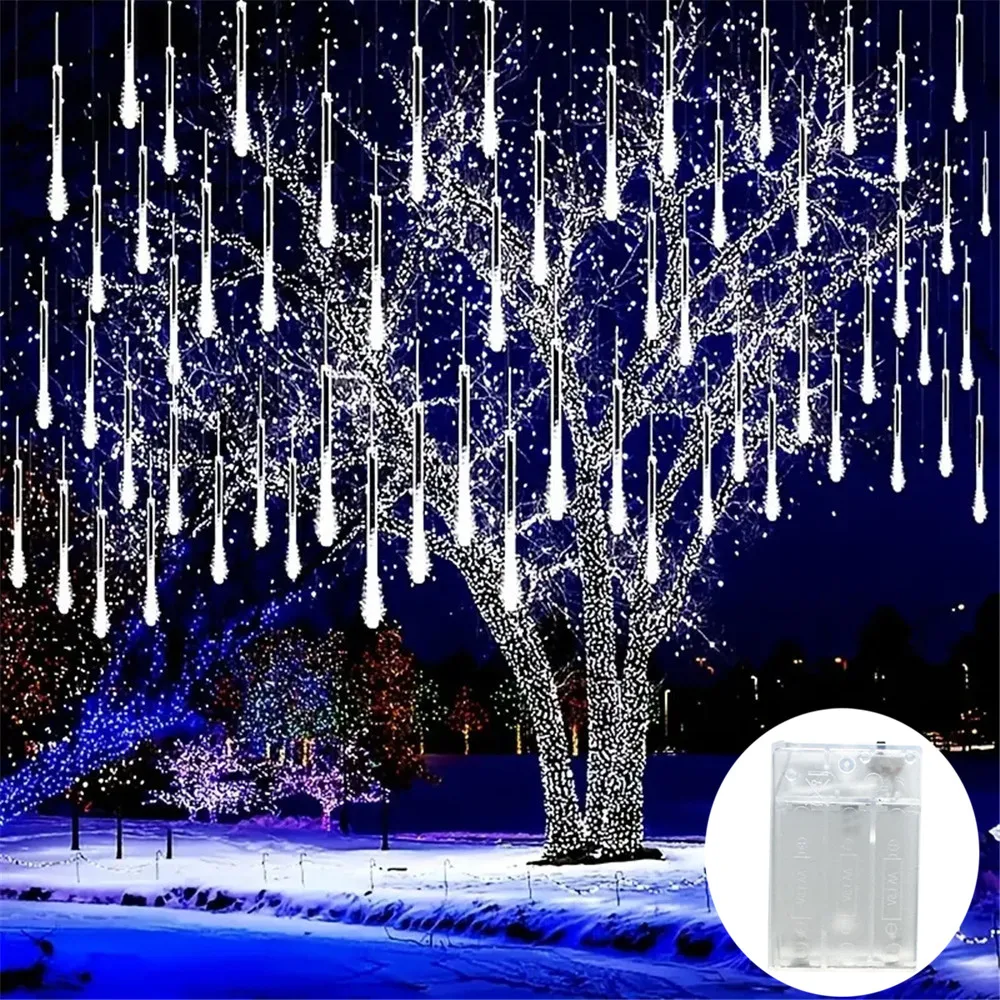 Battery Powered LED Meteor Shower String Lights