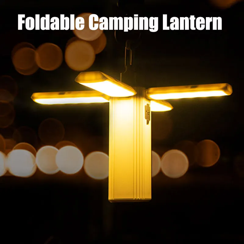 Foldable Camping Lanterns camping light portable lanterns camping lamp Portable Flashlight Rechargeable Outdoor Power Bank Emergency Fishing Tent Lighting Lamps with Hook
