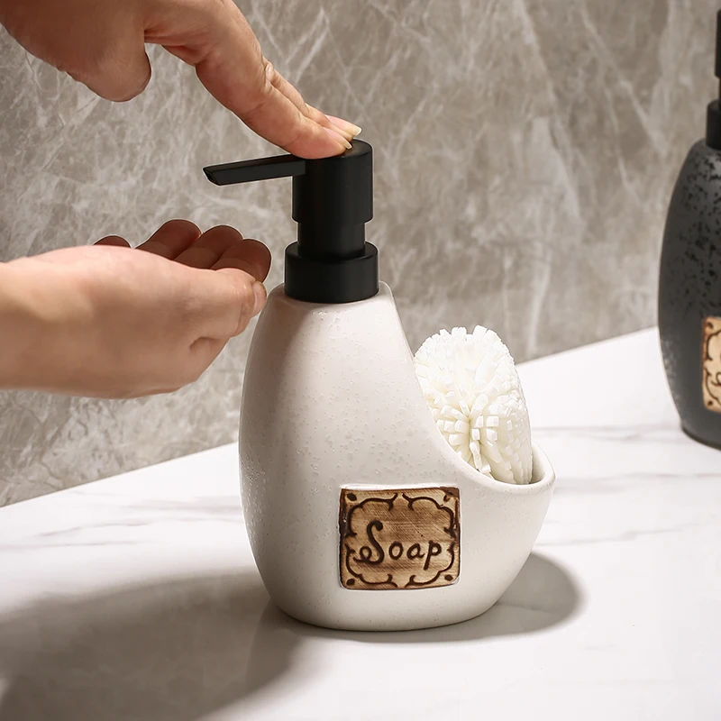 

Shampoo Dispenser Bottle Ceramic Lotion Bottle Body Wash Press Bathroom Shower Gel Hand Sanatizer Bottle Holder Soap Dispensers