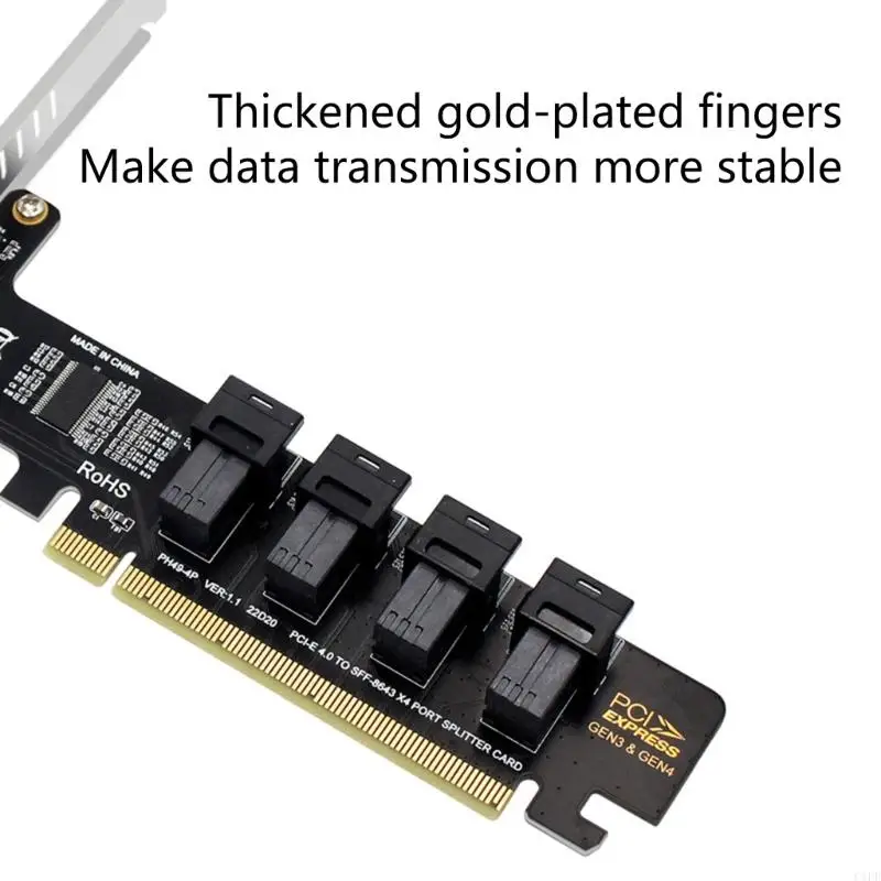 C1FD PCIE 16X To Four NVME SFF-8643 Pcie Adapter Card PCIE4.0 Splitter Card For PC