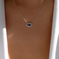 Collier porte-bonheur turc Double couche avec pendentif mauvais yeux pour femmes, Micro pavé de strass, chaînes de clavicule, bijoux cadeau 4