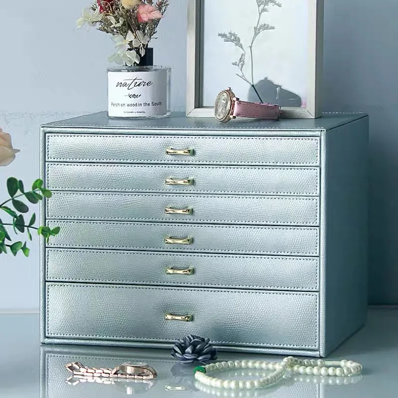 Big Size Jewelry Box Drawer Ring Necklace Earrings Jewelry Boxes Organizer Bangles Tray Display Accessories Separator Storage