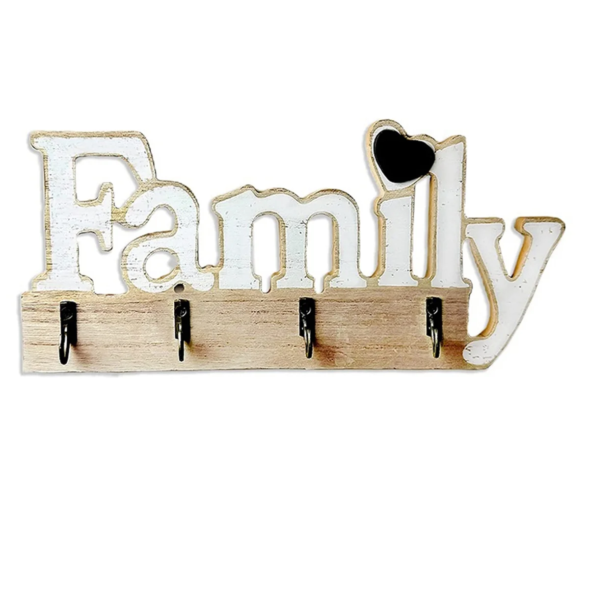 Wooden Home Decoration Key Holder,Self Adhesive or Drilling Key Rack,Key Hook Wall Mounted,Key Holder for the Home White 3