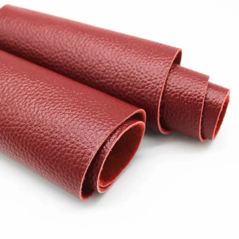 두꺼운 소가죽 소재, 천연 가죽 상층, 1.8mm 버건디 쿠션, 진한 빨간색 소파 시트 가죽 원단