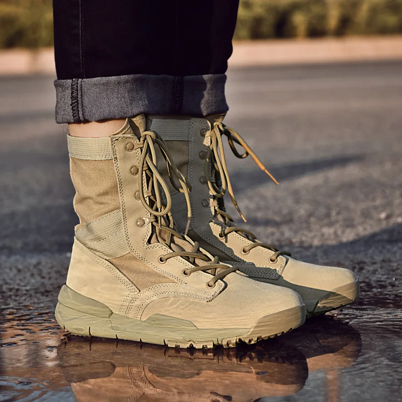 

Best Selling Men Army Military Boots Fashion Tactical Shoes Mens Anti Slip Military Combat Boots Man Brand Hunting Boots Mens