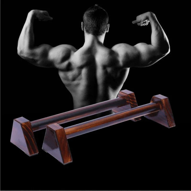 Unisex Carbonized Wooden Push-Up Stands Home Fitness Portable Durable Gym Equipment