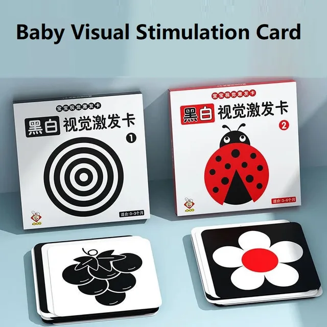Baby Visual Stimulation Card Black White Flash Cards High Contrast For Newborn Early Development Learning Montessori Aids Toys 6