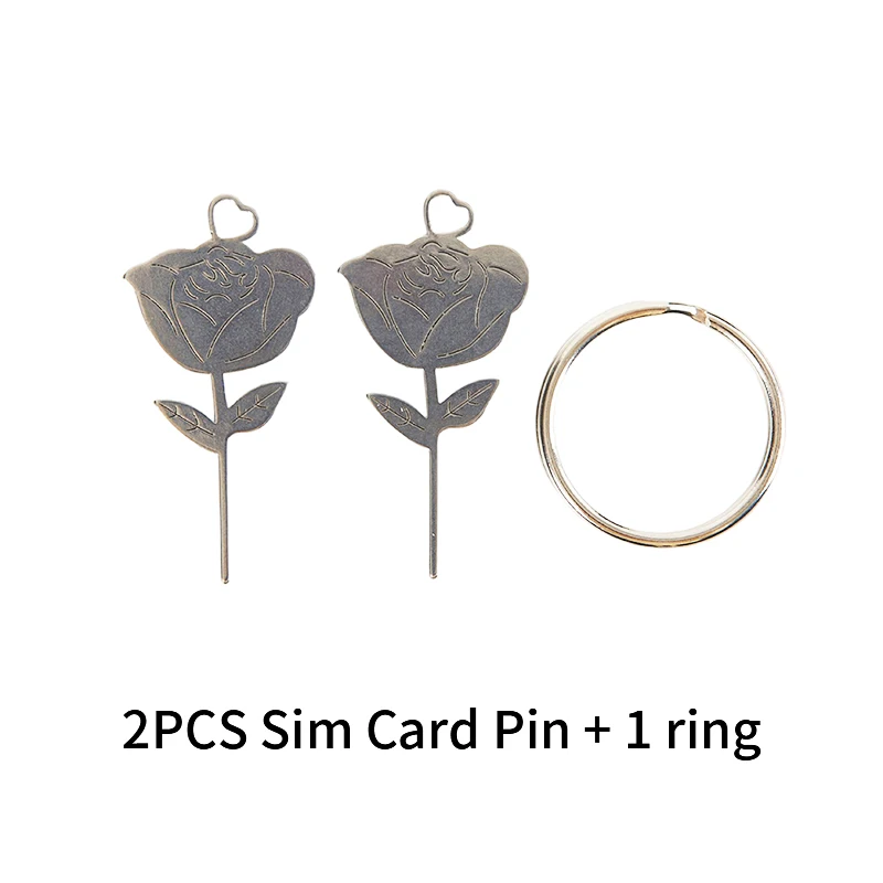 

2Pcs/Set Rose Shape Stainless Steel Needle for Smartphone Sim Card Tray Removal Eject Pin Key Tool Universal Thimble