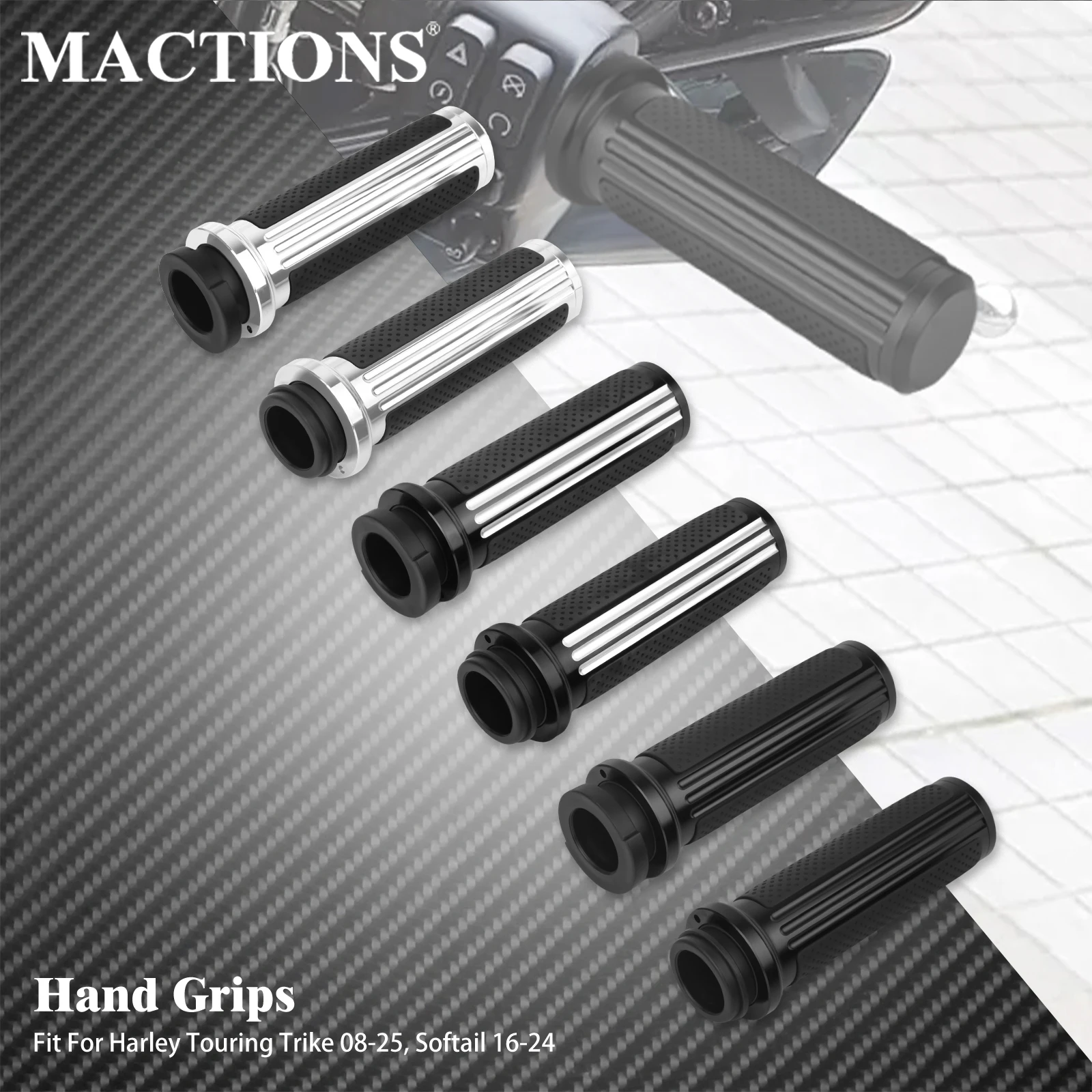 Motorcycle 1'' 25mm Electronic Throttle Handle Bar Hand Grips Handle Grip For Harley Touring Road King Electra Glide Softail