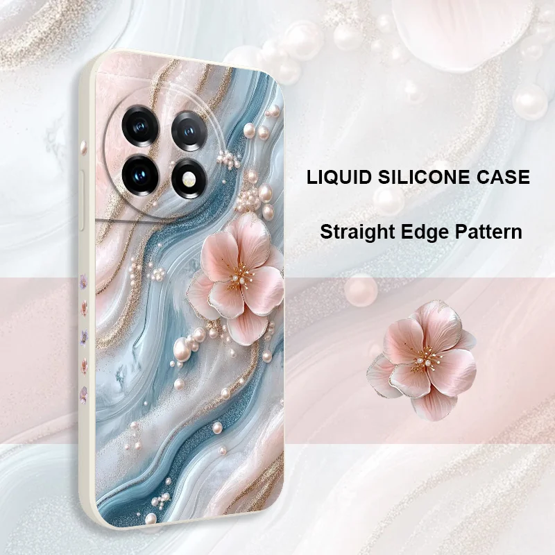 Pearlescent Flower Liquid Silicone Phone Case