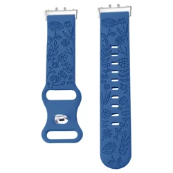 Floral Engraved Silicone Strap - Prints Design Watch Band Bracelet - Galaxy Fit 3 (RockU)