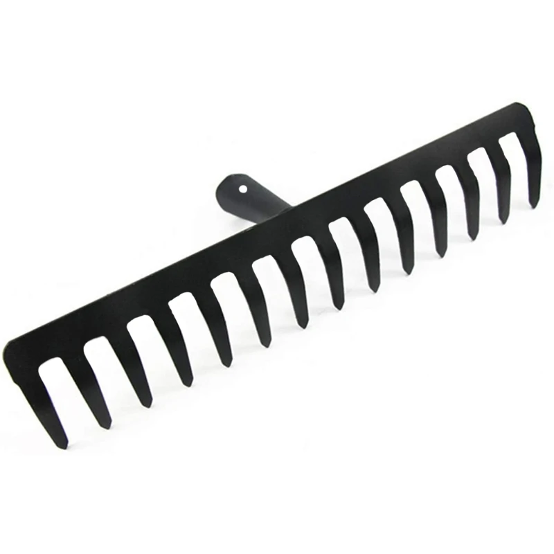 Black Ergonomic Design 14 Teeth Multifunctional High-carbon Steel Hand Rake DropShipping