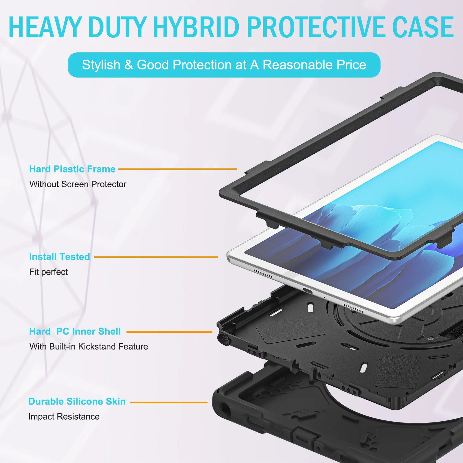 LFOIQN Heavy Duty Shockproof Tablet Stand Cover