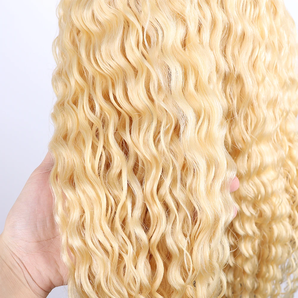 613 Honey Blonde Deep Wave 13x6 HD Lace Frontal Wig Human Hair Wet And Wavy Curly Wigs 30 40 Inch Water Wave Brazilian Colored 13x4 Lace Front Wigs For Women 8