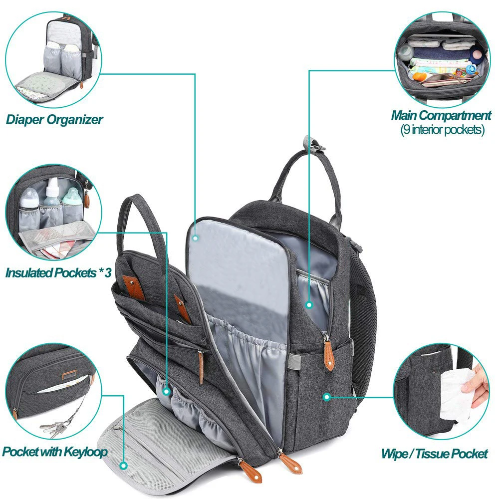 Diaper Bag Backpack Large Baby Nappy Changing Bags Multifunction Waterproof Travel Back Pack Organizer Maternity Bag