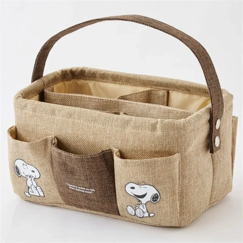 

Kawaii Snoopy холщовые косметички, многофункциональная настольная сумка для хранения, портативная дорожная сумка для туалетных принадлежностей, вместительные Органайзеры