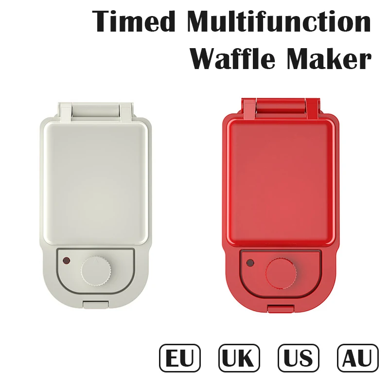 Sanduíche Elétrico Multifuncional Máquina de Waffle Máquina de Café da Manhã em Casa Bandeja de Cozimento Substituível Temporização 220v