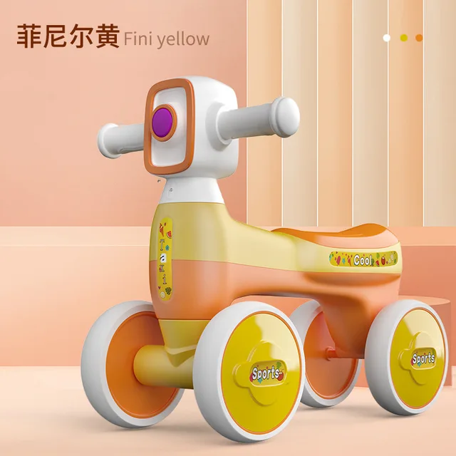 Doki Children's Scooter Balance Car 1-3 Years Old Baby Toddler Toy Car Light Music Slide Walker 4 Wheel Yo2022 1