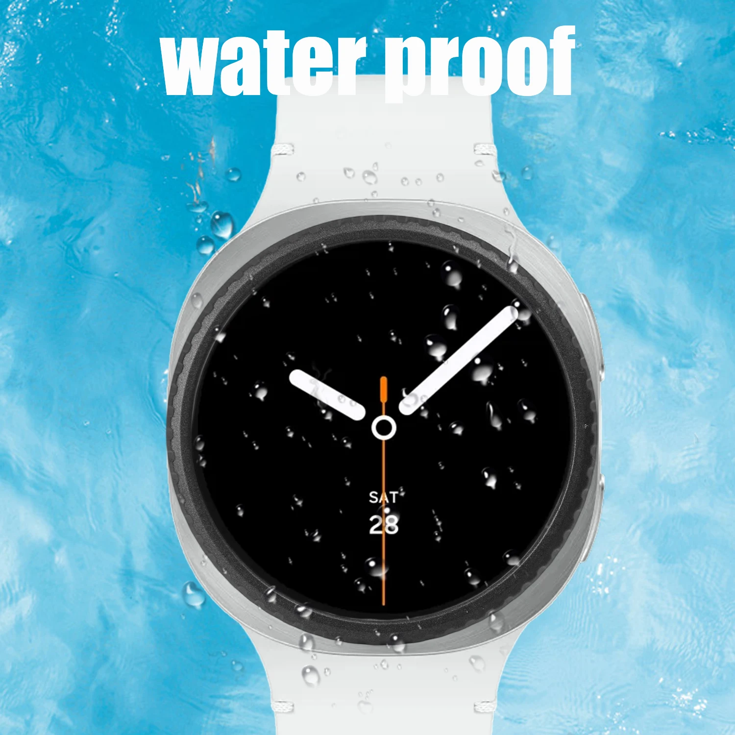 삼성 갤럭시 워치 8 클래식 46mm 메탈 베젤 스테인리스 스틸 베젤 HD 강화유리 스크린 보호필름 (워치 8 클래)