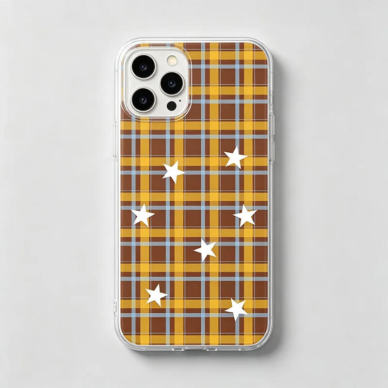 Y2K Plaid Gingham Clear Phone Case