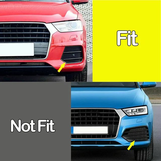 Cat Fron Fog Light Grille Lower Lamp Cover For Audi Q3 2016 2017 2018 Black