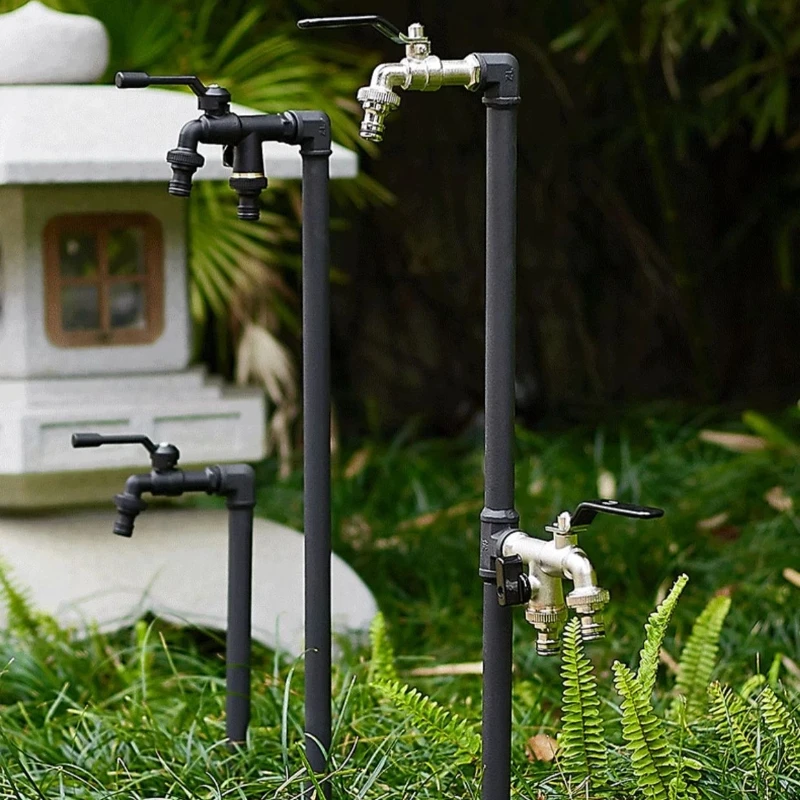 Outdoor Garden Bibcocks 1/2 Inch Dual Outlet Anti-Freeze