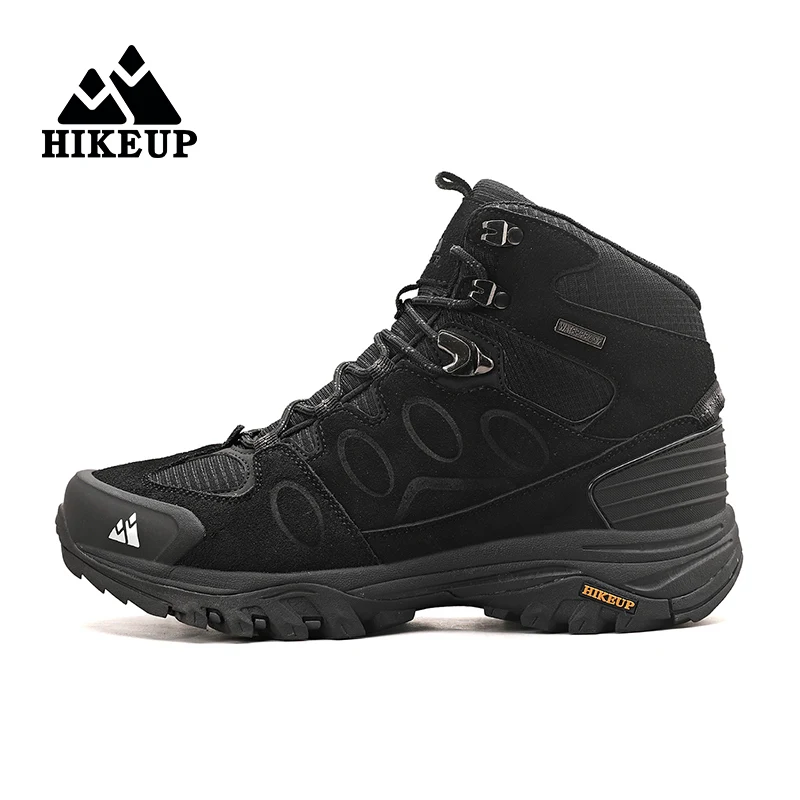 Men's High-Top Waterproof Suede Hiking Boots - Non-Slip Lace-Up Outdoor Winter Shoes