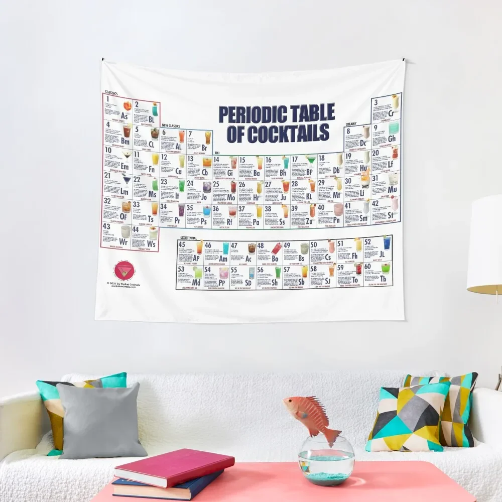 

Periodic Table of Cocktails Cocktail Poster Tapestry House Decor Wall Coverings Room Decoration Korean Style Tapestry