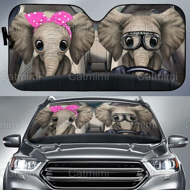 Elefanten Fahrer Auto Sonnenschutz, Elefanten Auto Decor, Lustige