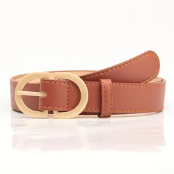 Chic Women's Fashion Belt with Metal Buckle - Available in Multiple Colors (Camel)