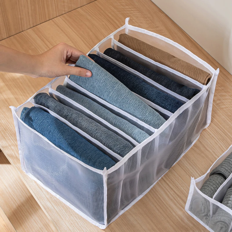 Jeans grid tidying chest wardrobe clothes clothes divider box bag pants