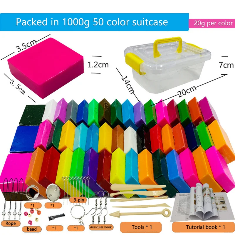 Soft clay 24 color 70 color plasticine 50 clay tool set diy soft handmade children's handmade gift toys modelling clay