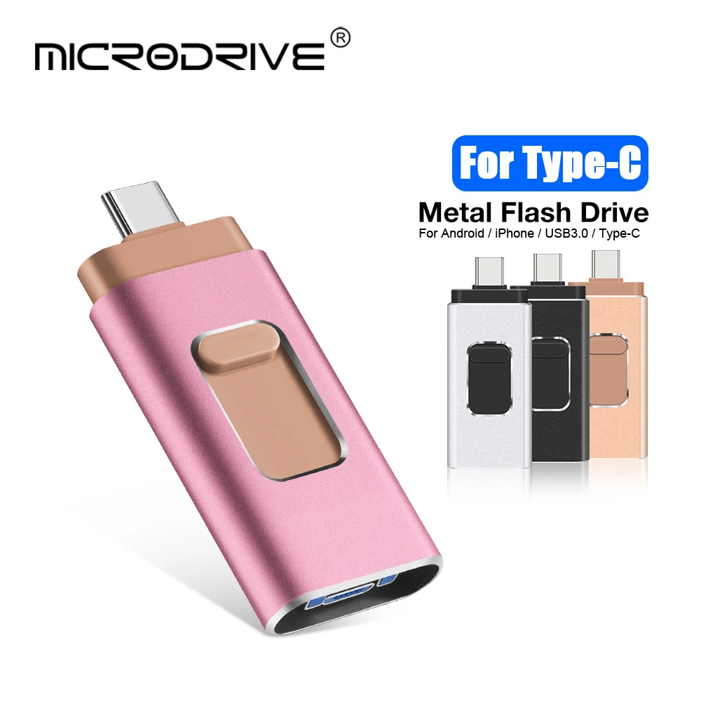 thumbnail image 1 of Memorias USB 4 en 1 tipo C compatibles con iPhone/iOS/Apple/iPad/Android y PC Memoria USB Jump Drive Lightning OTG 3.0 de 512 GB, 1 of 5