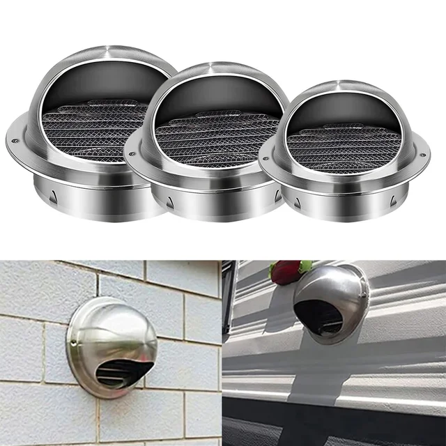 80/100/150mm Stainless Steel Wall Ceiling Air Vent Ducting Ventilation Exhaust Grille Cover Outlet Heating Cooling Vents Cap 6