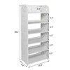 Wood-plastic Board Six Tiers Carved Shoe Rack White A Living Room Furniture 2