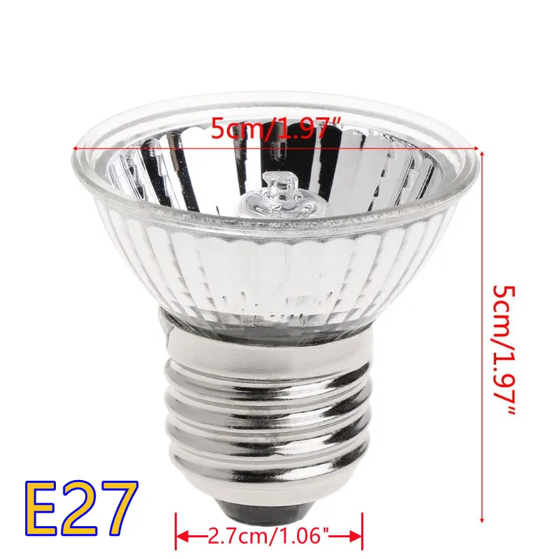 220V 25W 50W 75W Pet Reptile Turtle Heating Lamp Bask Back Warming Light UVA UVB Full Spectrum Ultraviolet Bulb E27
