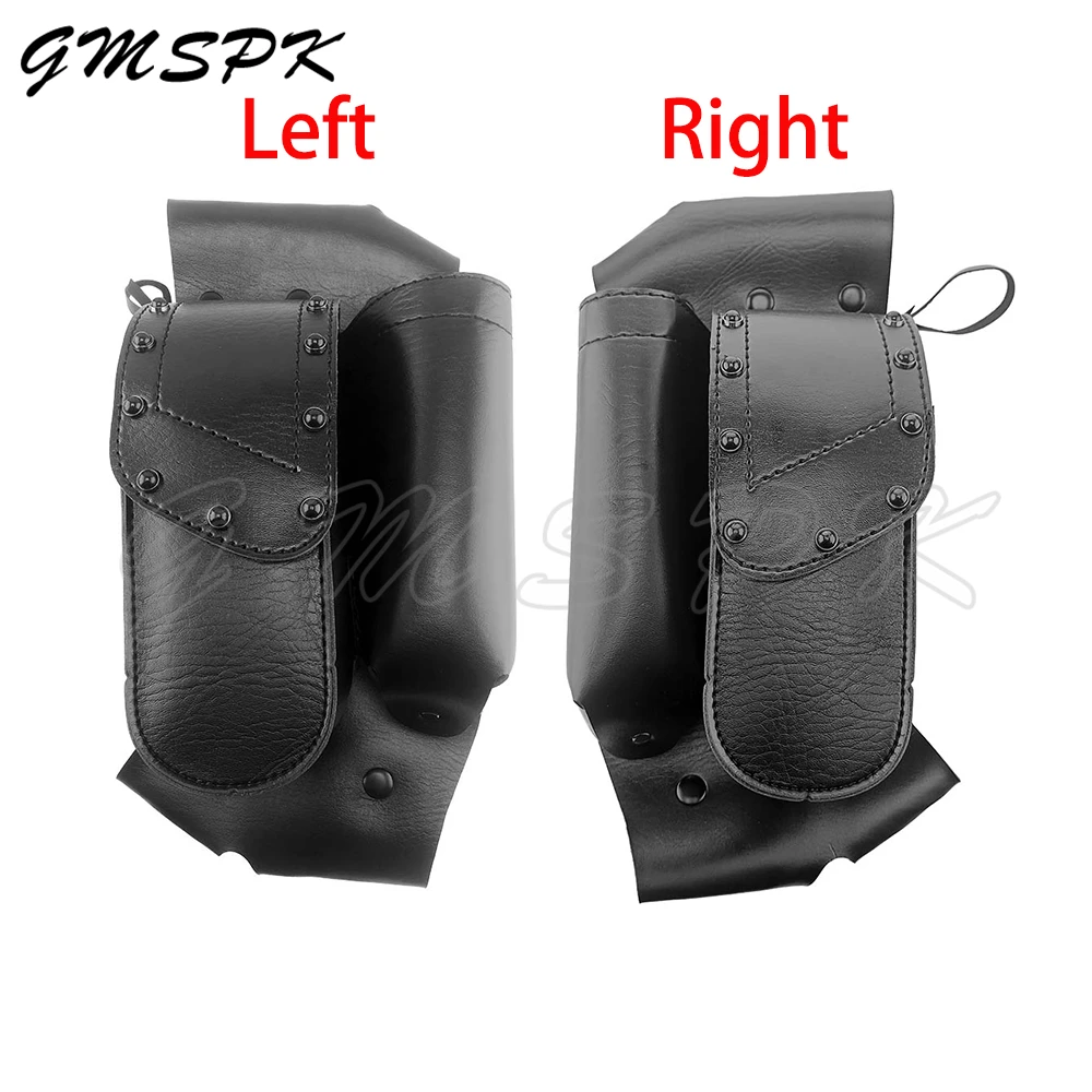 

Motorcycle Left Right Saddlebag Guard Crash Bar Bag Water Bottle Cup Holder Fit for Harley Touring Road King Electra Glide