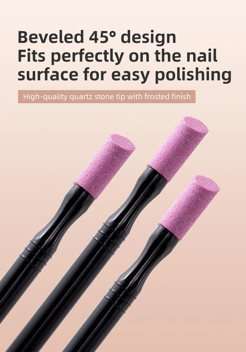 Description Picture 5 of item5Pcs Quartz Pen Nail  Cuticle Pushers Nail Polish Manicure Stick Nail Files Grinding Pen Dead Skin Remover for Natural Nail