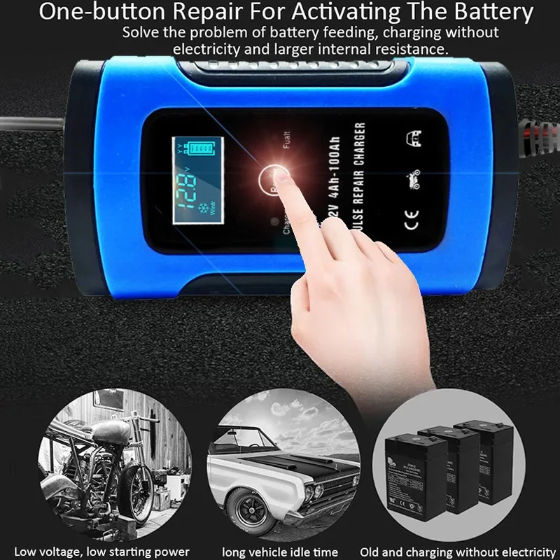 12V 6A Automatic Charging Motorcycle Car Battery Charger 12v Intelligent Repair Type For Lead Acid Storage Charger